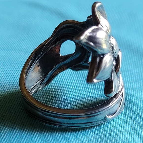 Antique Daffodil Sterling Silver Spoon Ring #11. Size 6.5 - Picture 8 of 12
